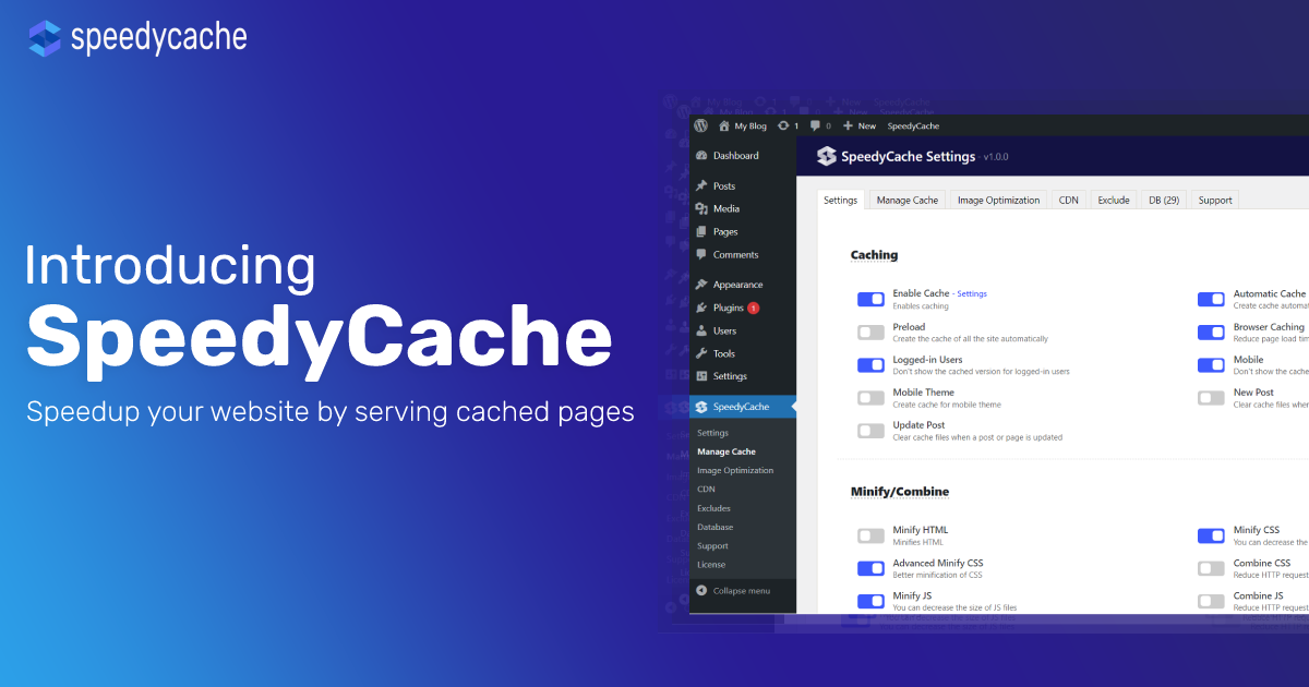 Introducing SpeedyCache 1.0.0: WordPress cache plugin
