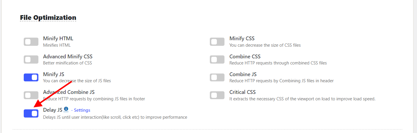 Enable Delay JS in SpeedyCache