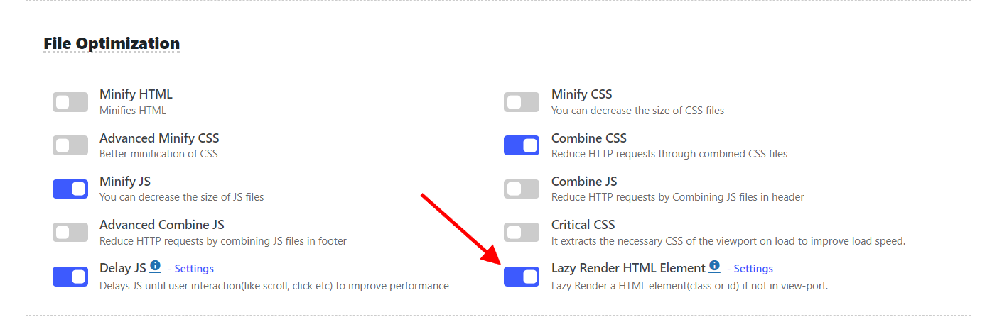 Enable Lazy Render HTML element